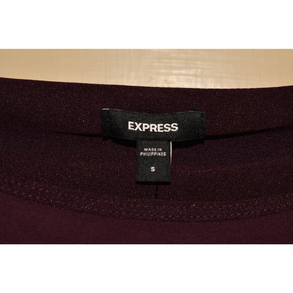 EXPRESS NEW $88 Purple Long‎ Sleeve Ruched Maxi Dress Asymmetrical Detail Small - Picture 4 of 4